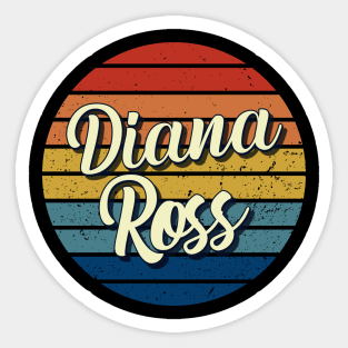 Diana Ross Vintage Retro Circle Sticker